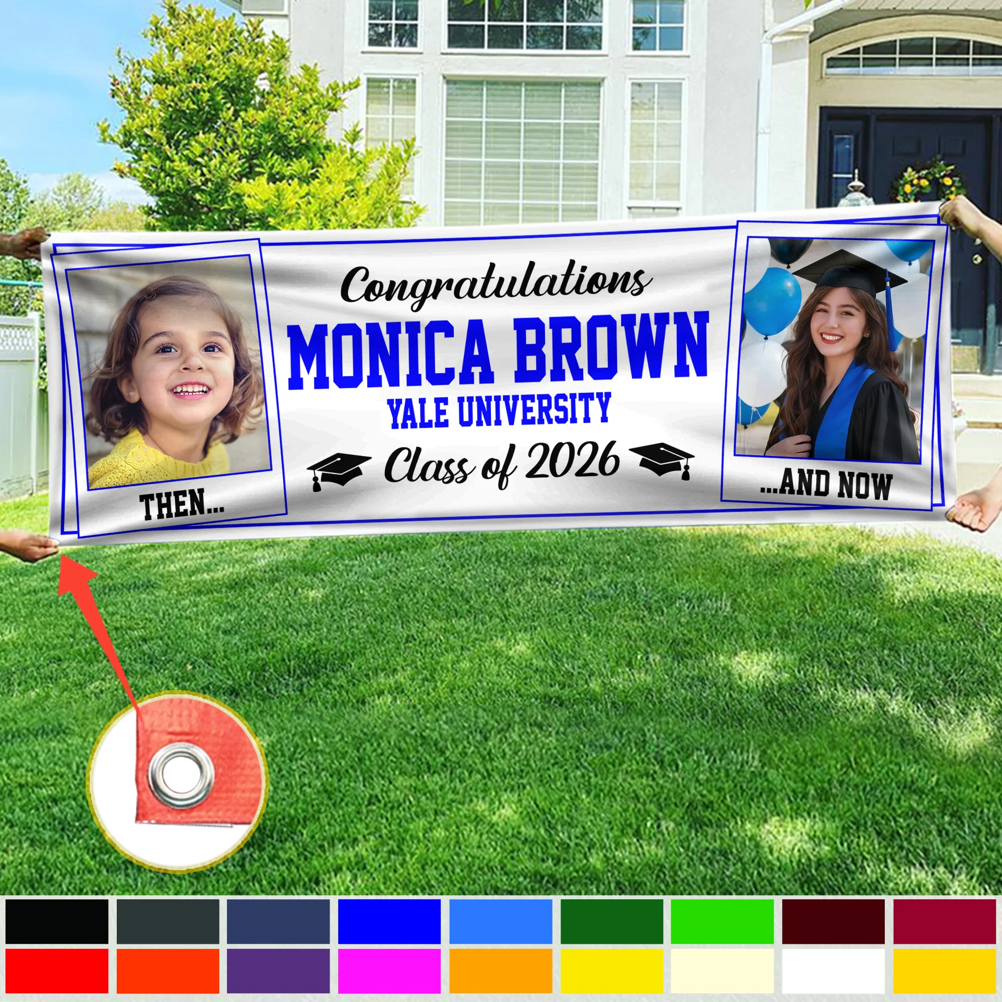 Custom Photo Class of 2026 Then And Now Personalized Banner Graduation Party Gift HA75 920622 - Image 4