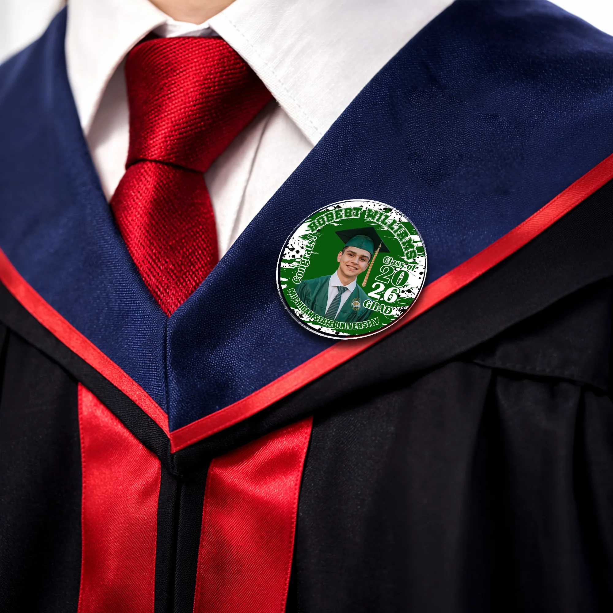 Custom Photo Congrats Class of 2026 Graduation Acrylic Pin TH10 169327