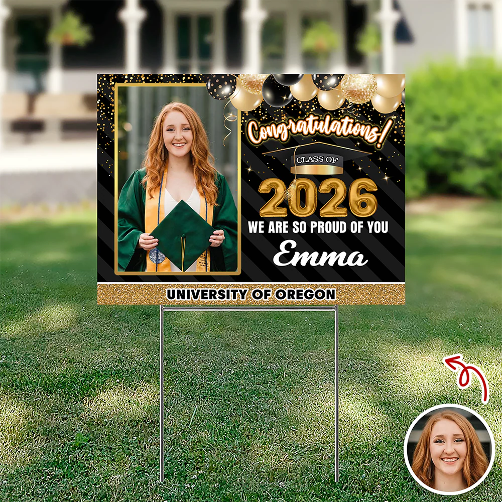 Custom Photo Congrats Class Of 2026 We're So Proud Of You Graduation Balloons Yard Sign CH07 910724 - Image 2