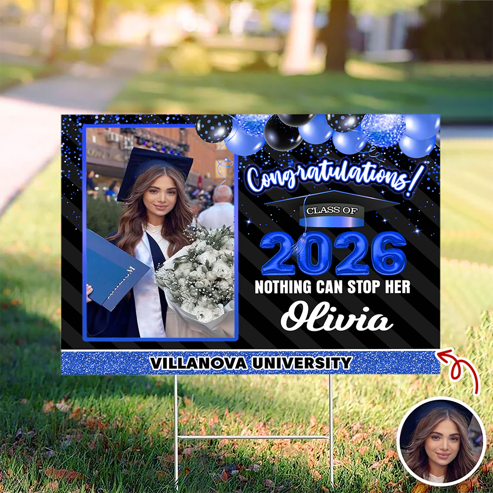 Custom Photo Congrats Class Of 2026 We're So Proud Of You Graduation Balloons Yard Sign CH07 910724 - Image 3