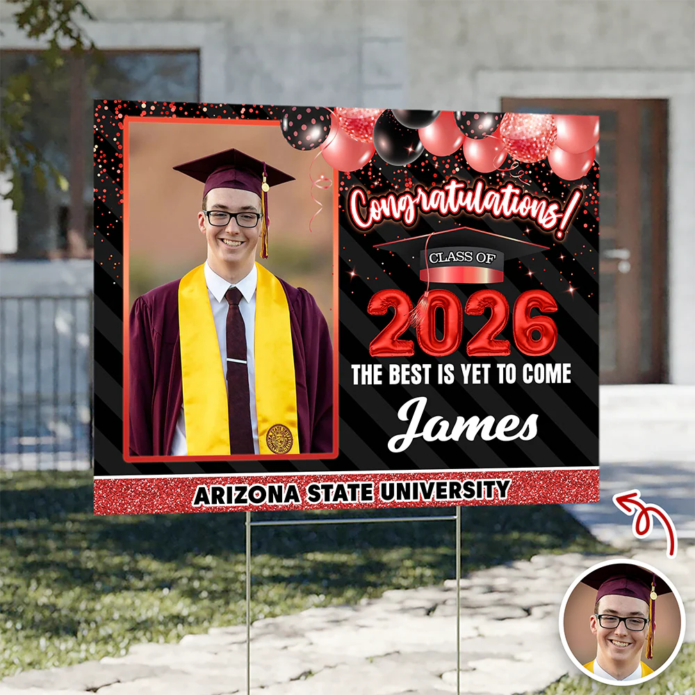Custom Photo Congrats Class Of 2026 We're So Proud Of You Graduation Balloons Yard Sign CH07 910724 - Image 5