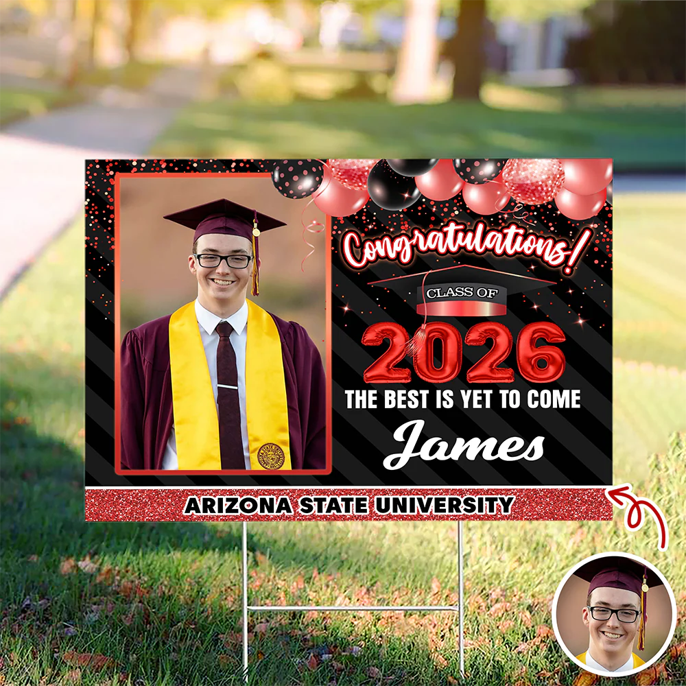 Custom Photo Congrats Class Of 2026 We're So Proud Of You Graduation Balloons Yard Sign CH07 910724 - Image 6