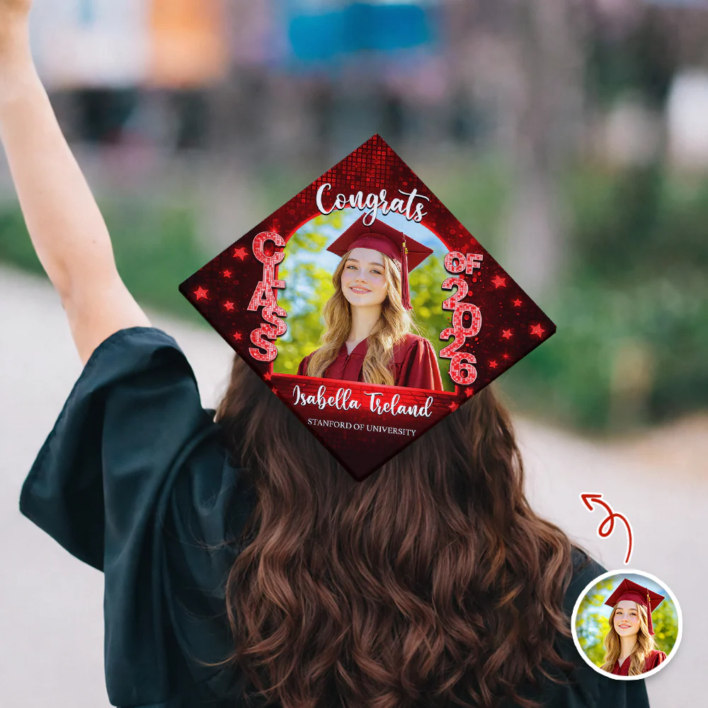 Custom Photo Congrats Graduate Class Of 2026 Cap Topper HO82 901880 - Image 6