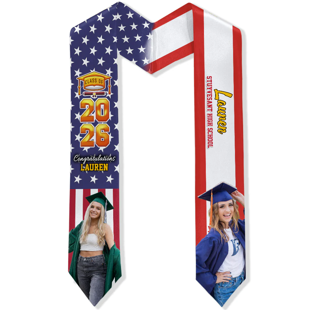 Custom Photo Country Flag Class of 2026 Stoles Sash, Graduation Gift, Senior Gift HO82 901320 - Image 7