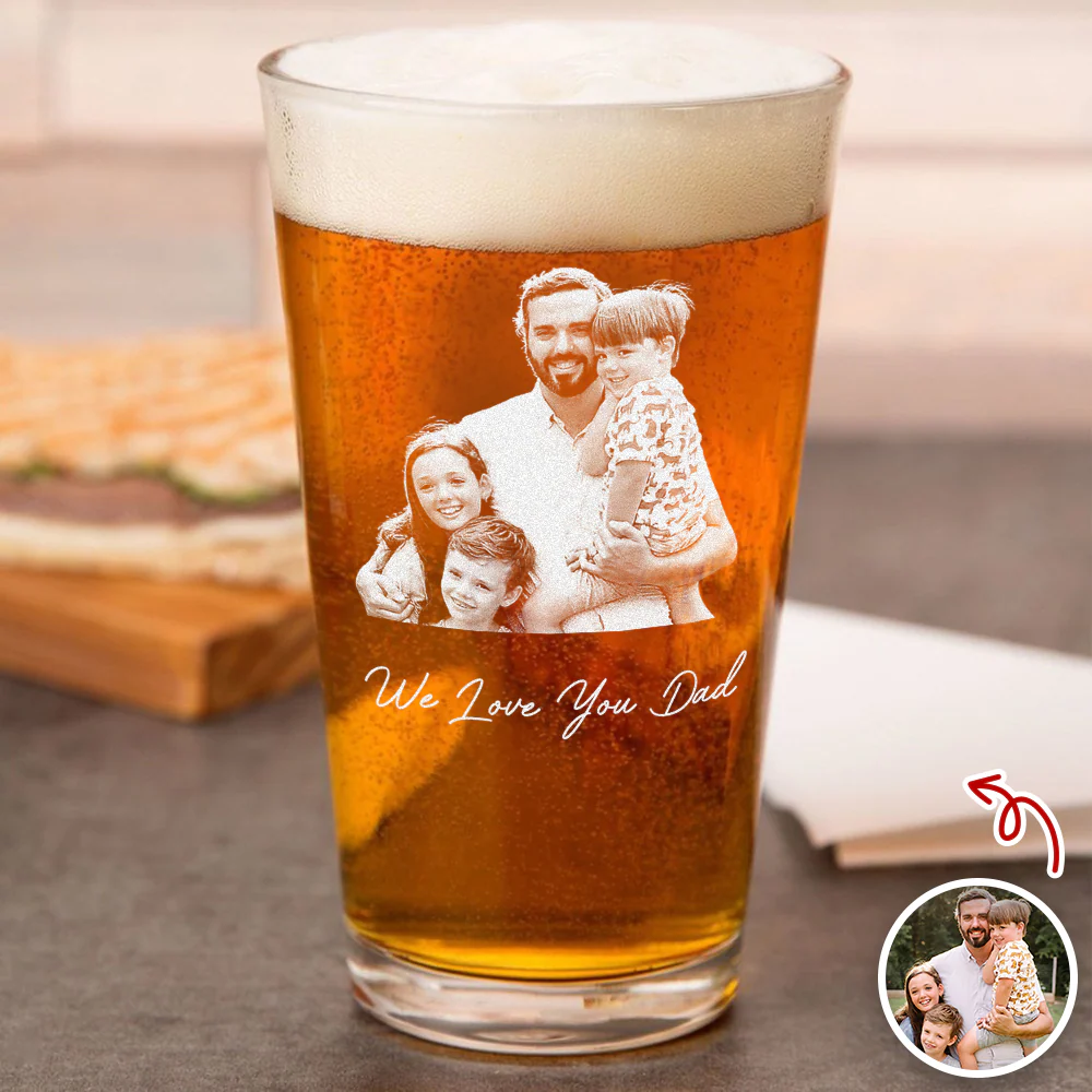 Custom Photo Dad and Kid Beer Glass - Gift for Father’s Day CH07 911358 - Image 5