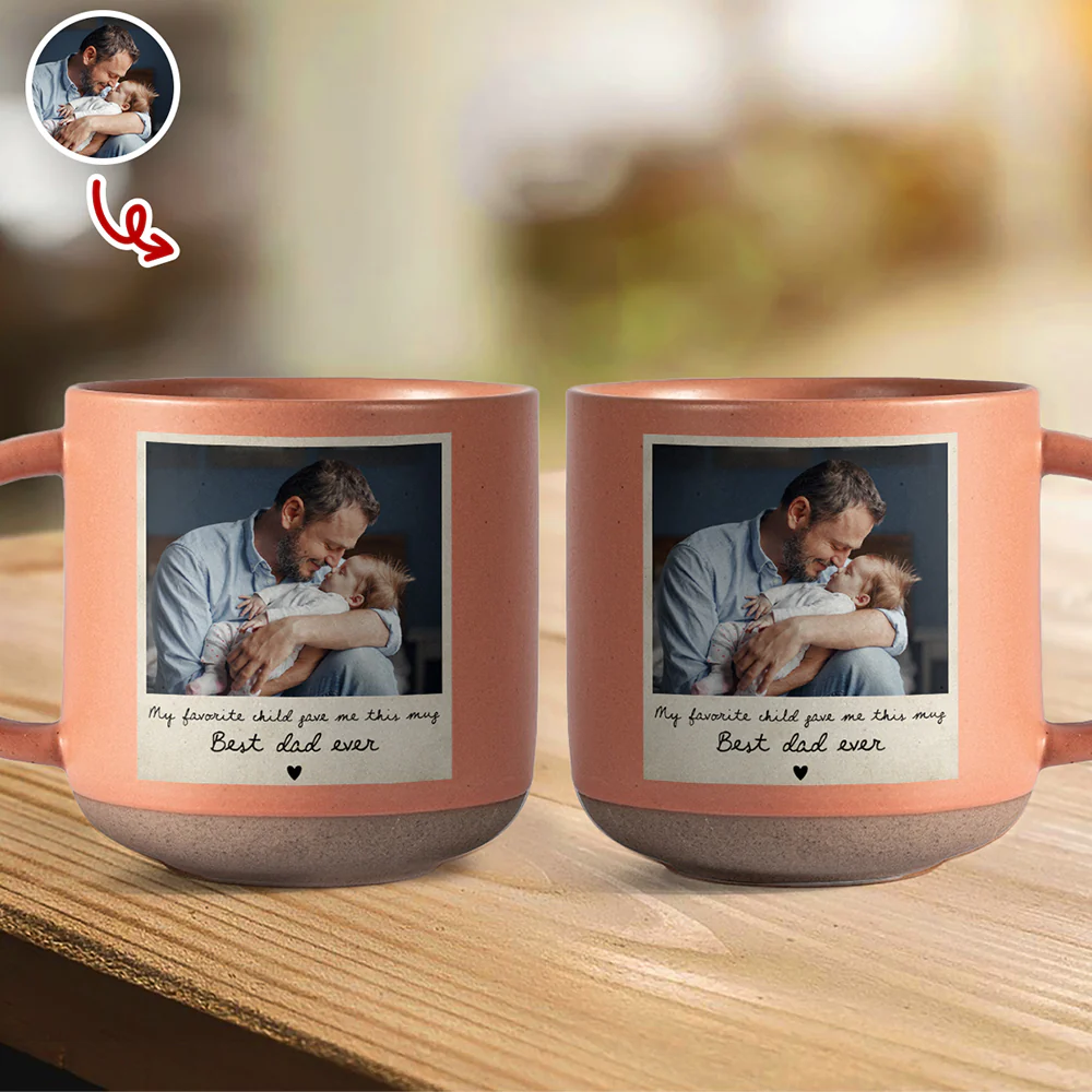 Custom Photo Dad And Kid Pottery Mug - Personalized Father’s Day Gift HO82 902382 - Image 4