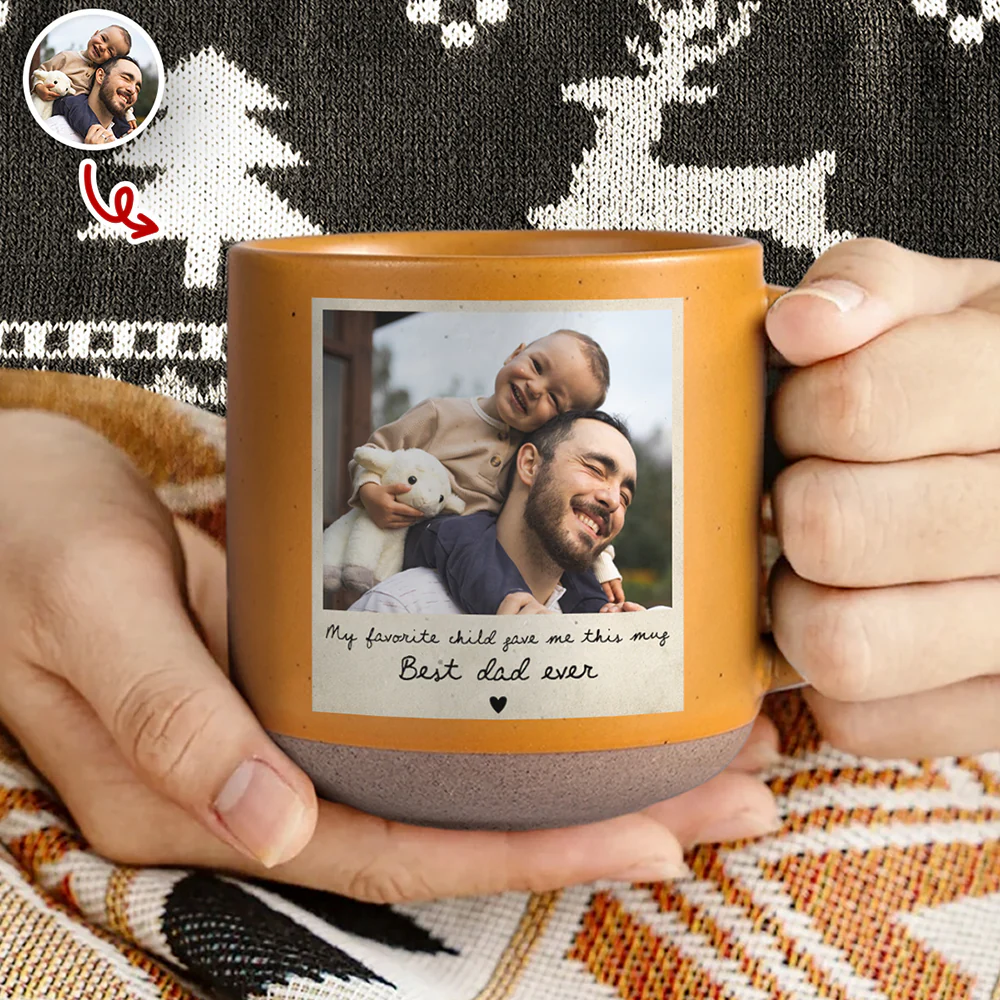 Custom Photo Dad And Kid Pottery Mug - Personalized Father’s Day Gift HO82 902382 - Image 5