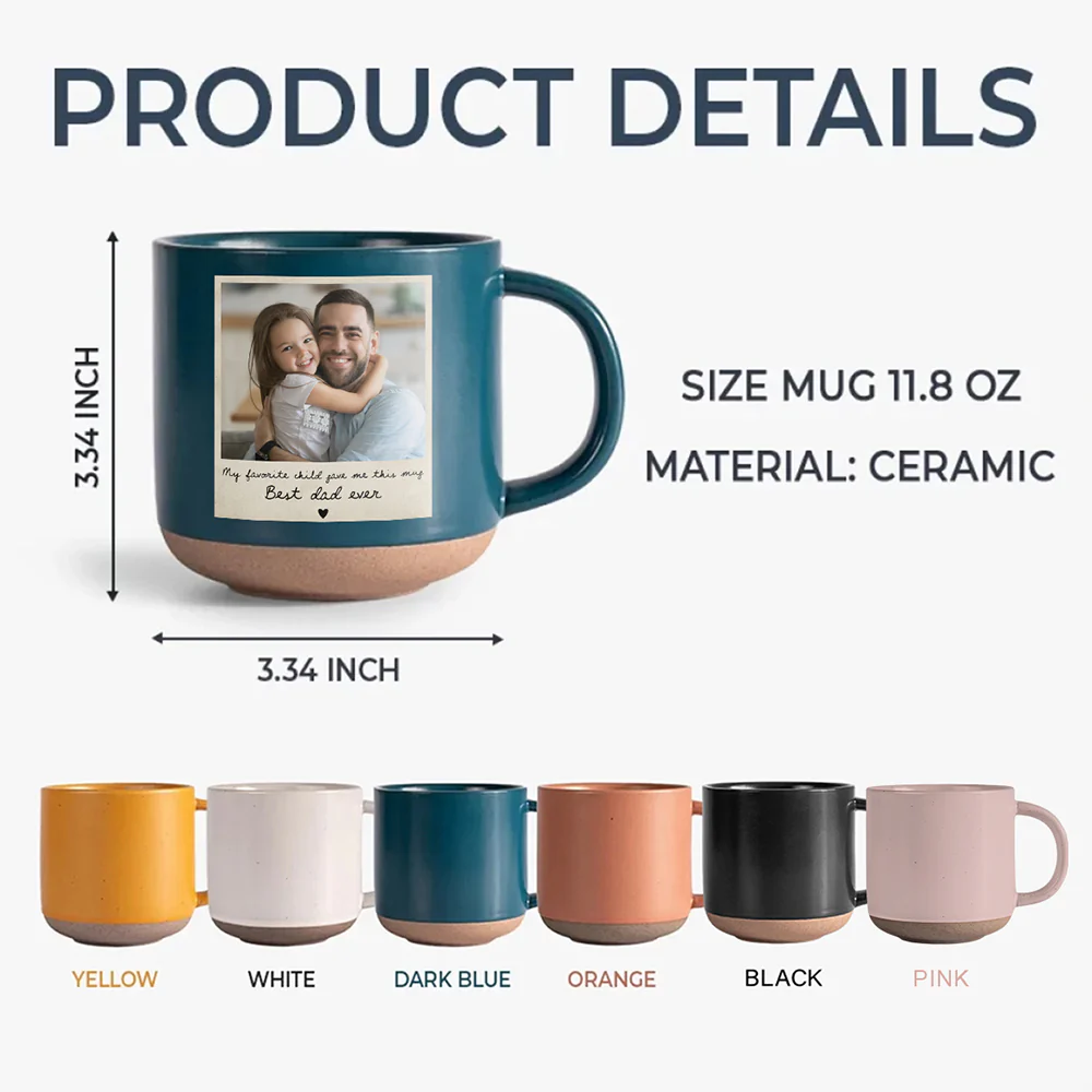 Custom Photo Dad And Kid Pottery Mug - Personalized Father’s Day Gift HO82 902382 - Image 7