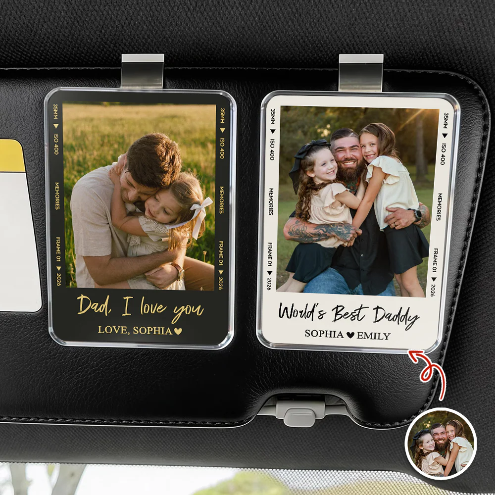 Custom Photo Dad I Love You Acrylic Visor Clip Car Father's Day Gift For Dad HA75 921282 - Image 3