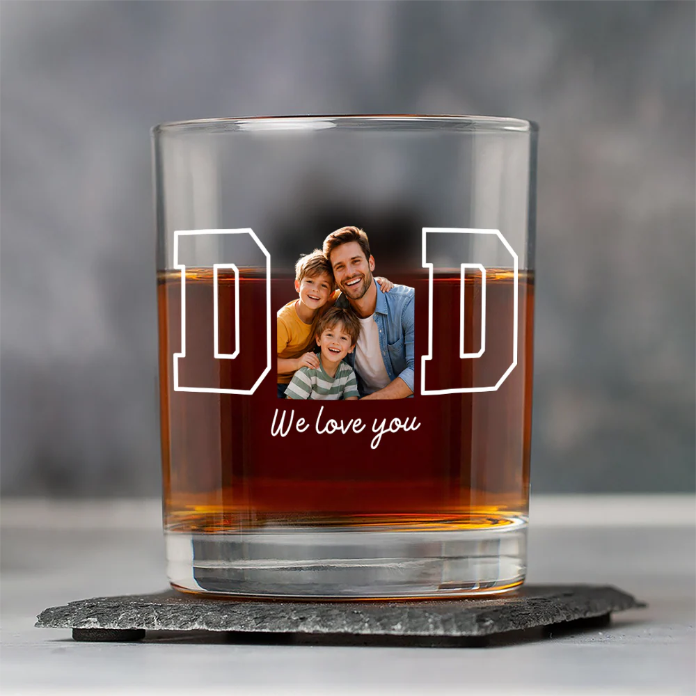Custom Photo Dad & Kid Whiskey Glass - Personalized Father’s Day Gift CH07 911478 - Image 2