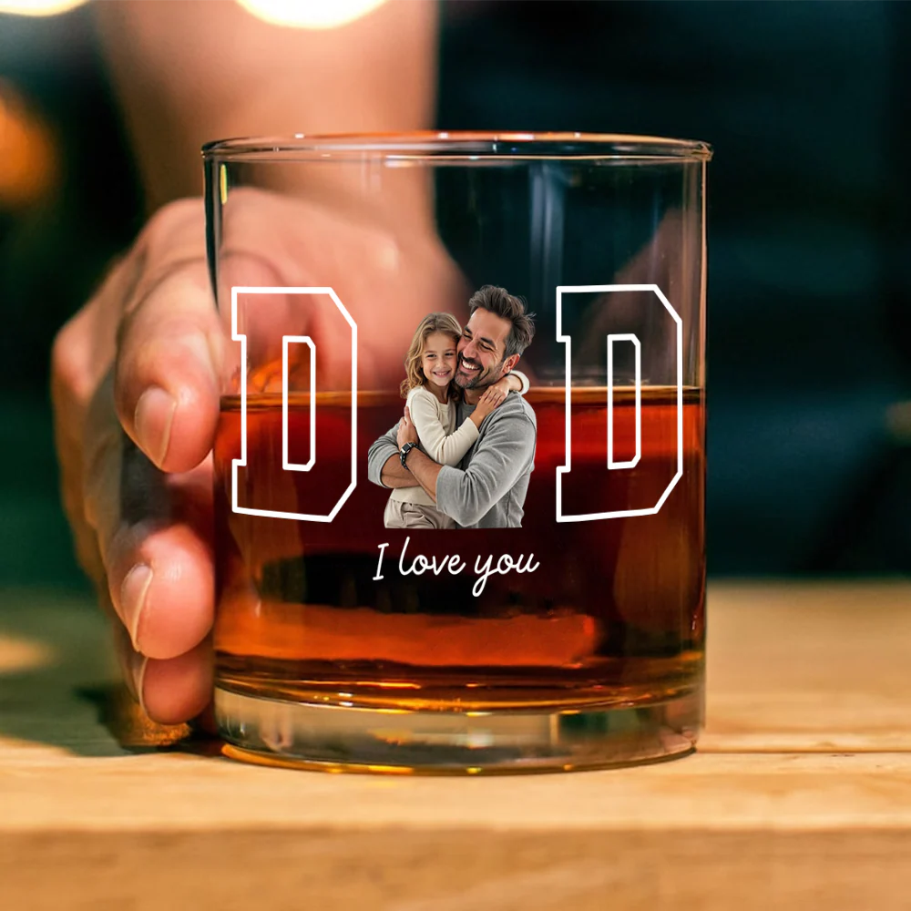 Custom Photo Dad & Kid Whiskey Glass - Personalized Father’s Day Gift CH07 911478 - Image 4