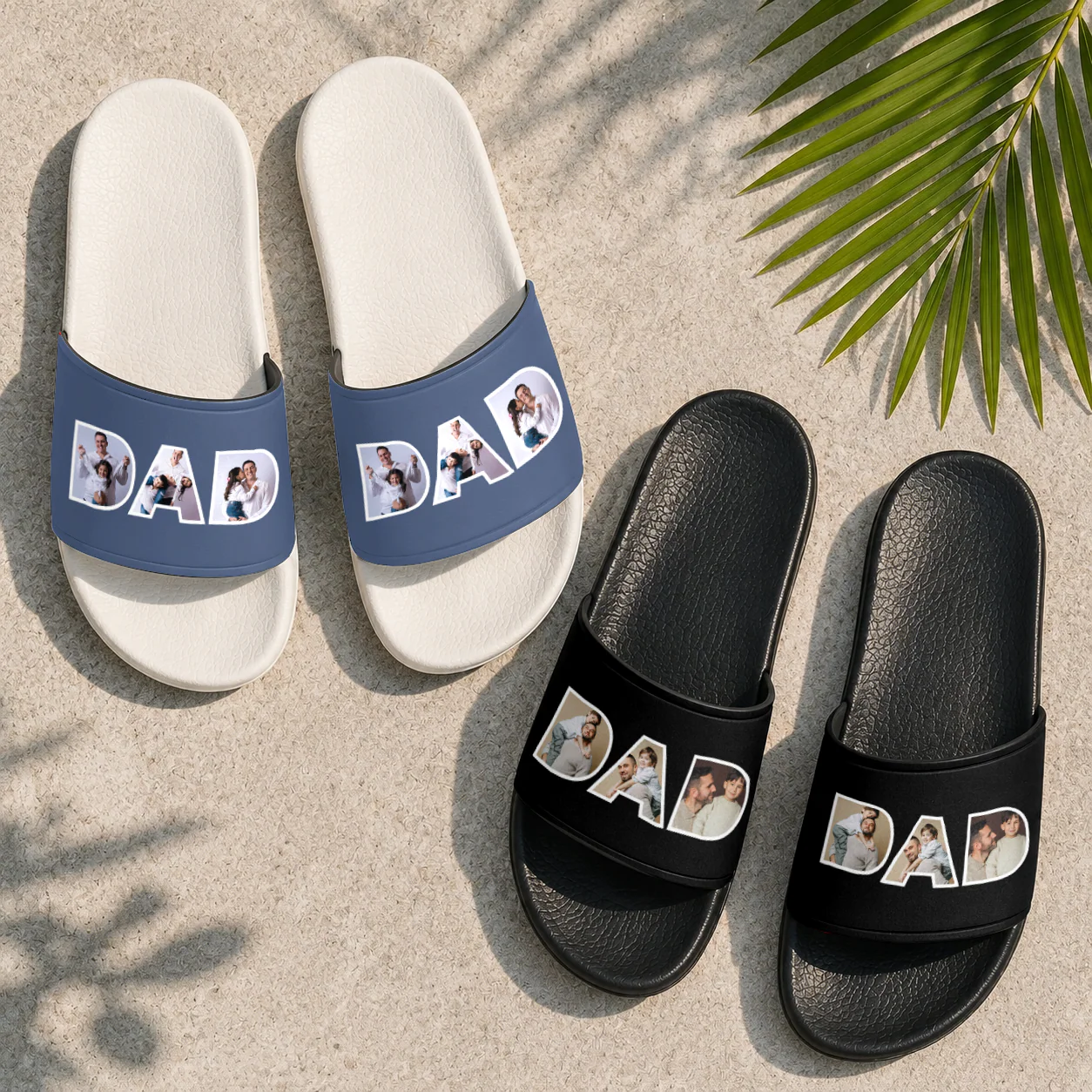 Custom Photo Dad Mom Slide Sandals - Personalized Gift for Parents CH07 911588 - Image 2