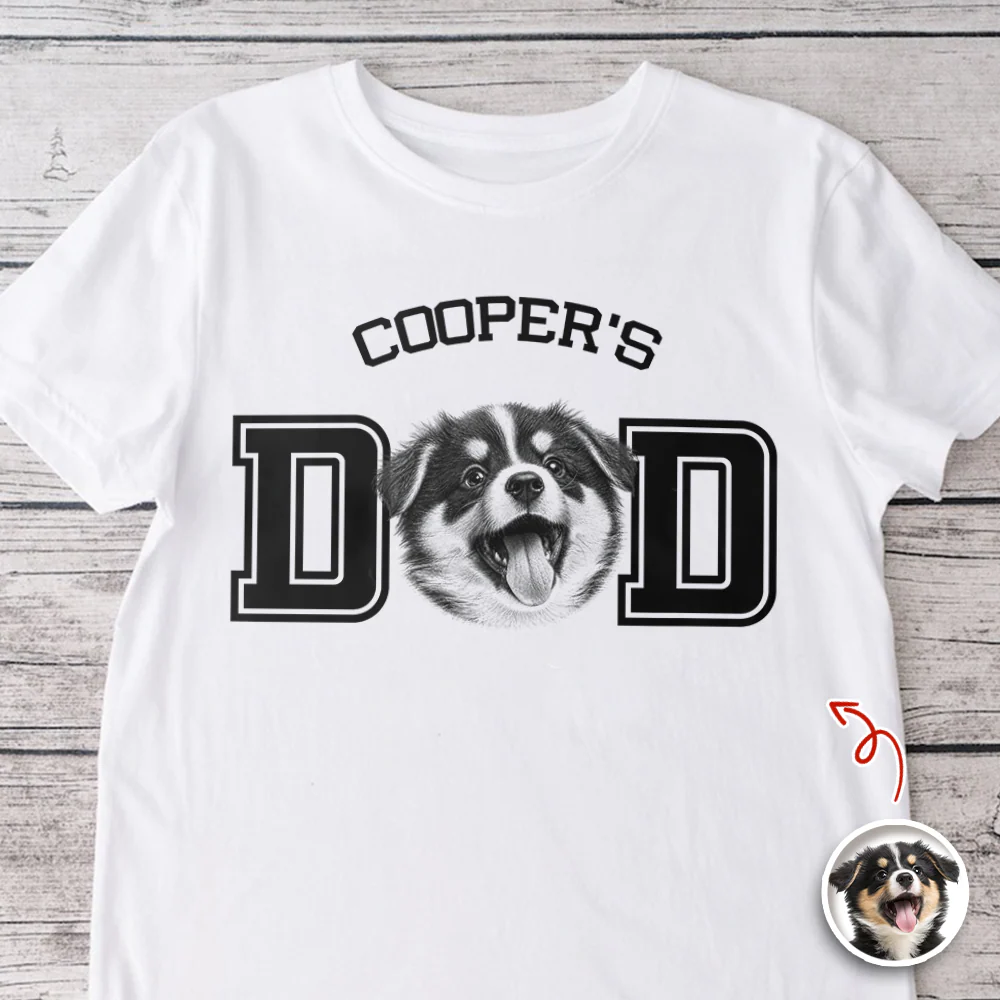 Custom Photo Dog Cat Dad White Shirt - Father’s Day Gift for Dog & Cat Lovers HA75 921418 - Image 5
