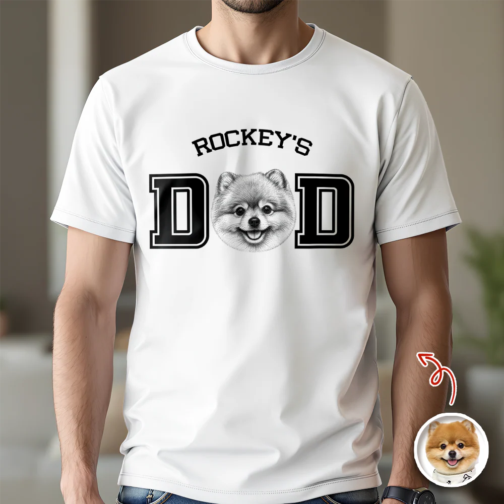 Custom Photo Dog Cat Dad White Shirt - Father’s Day Gift for Dog & Cat Lovers HA75 921418 - Image 6