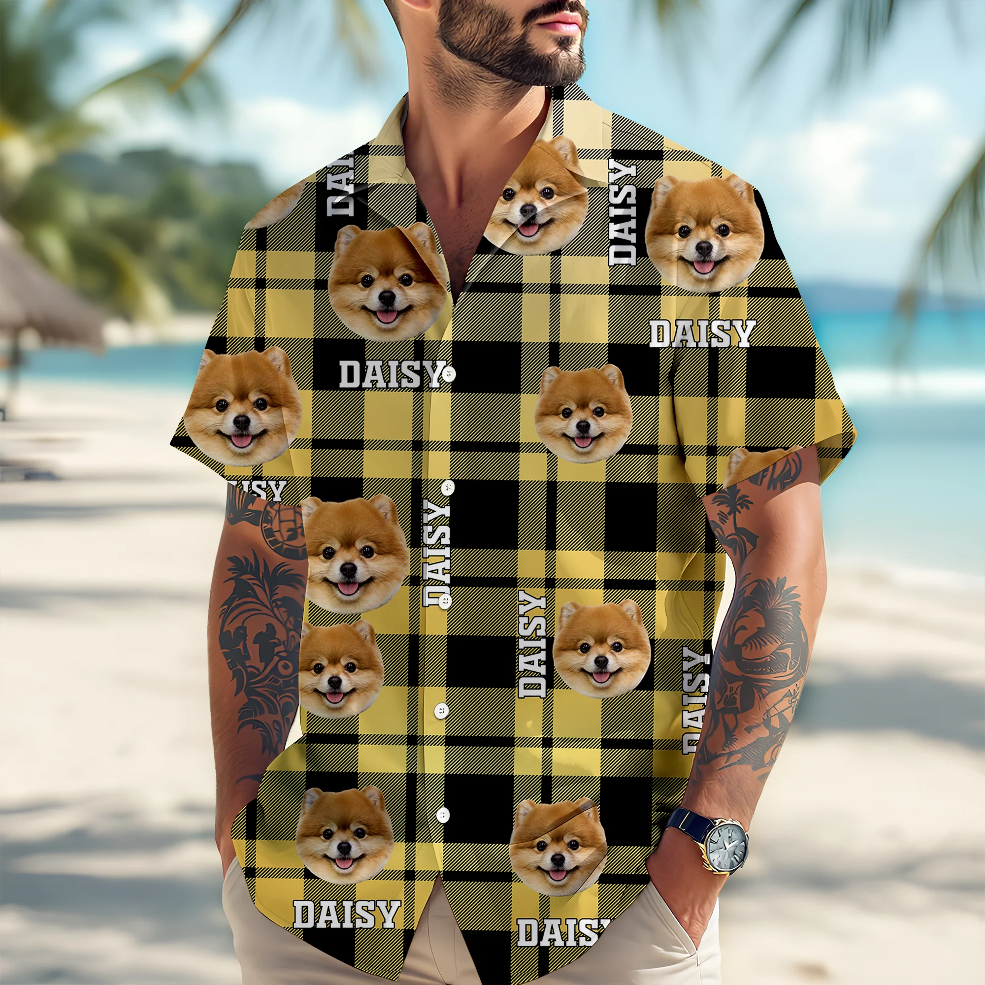 Custom Photo Dog Cat Plaid Hawaii Shirt – Personalized Pet Shirt Gift for Pet Lovers TH10 169489 - Image 3