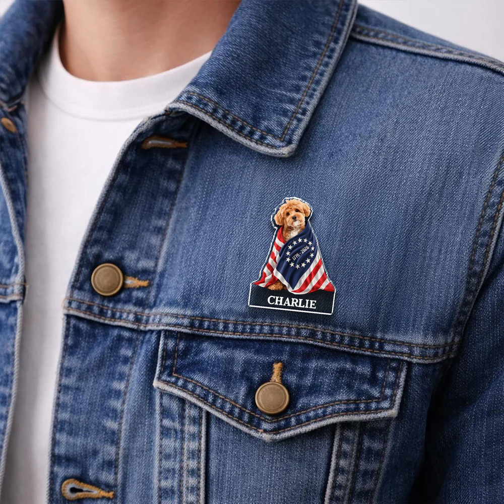 Custom Photo Dog Cat With 250th Anniversary of America 1776–2026 Acrylic Pin CH07 911160 - Image 7