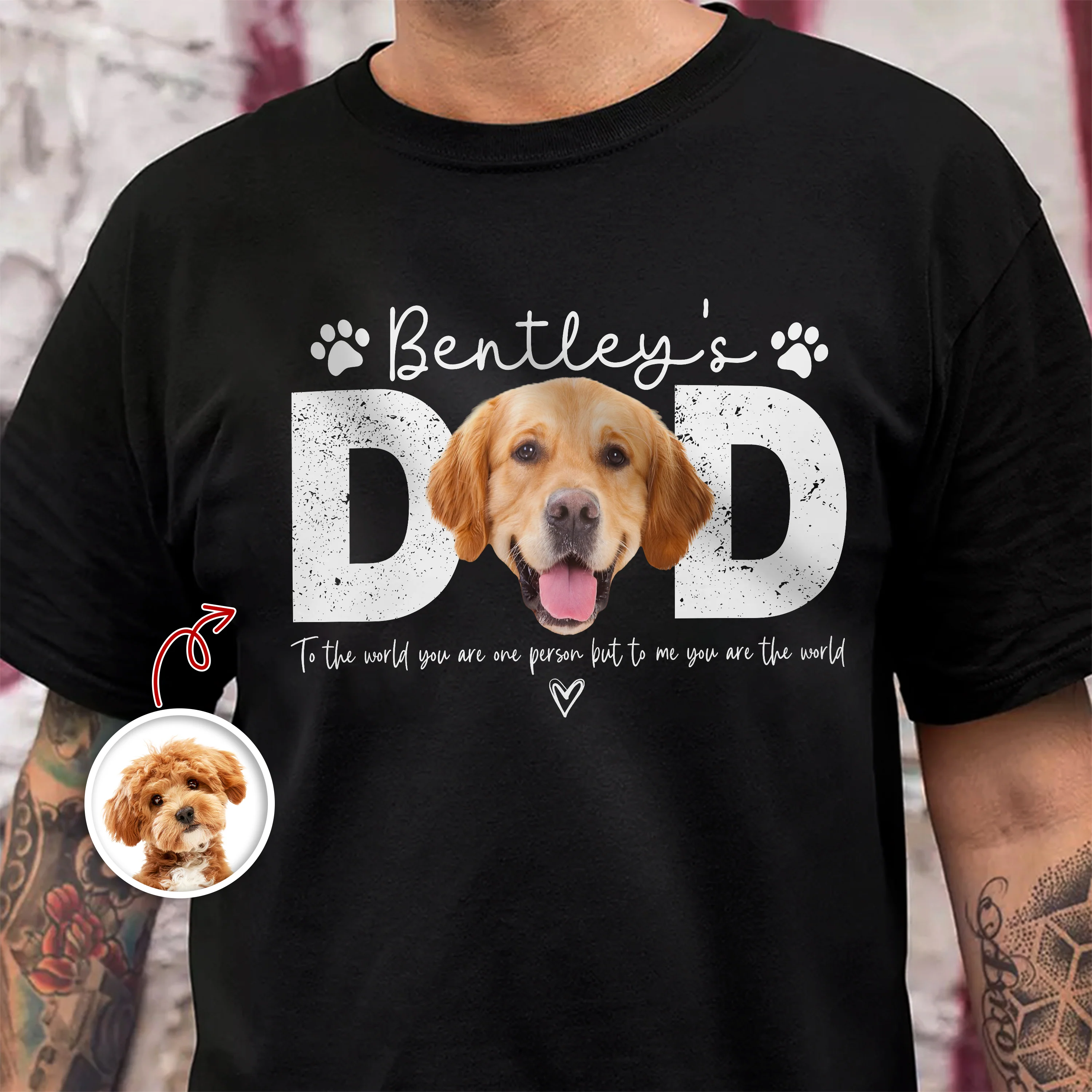 Custom Photo Dog Dad Dark Shirt Fathers Day Gift For Dog Cat Owner HA75 921376 - Image 2