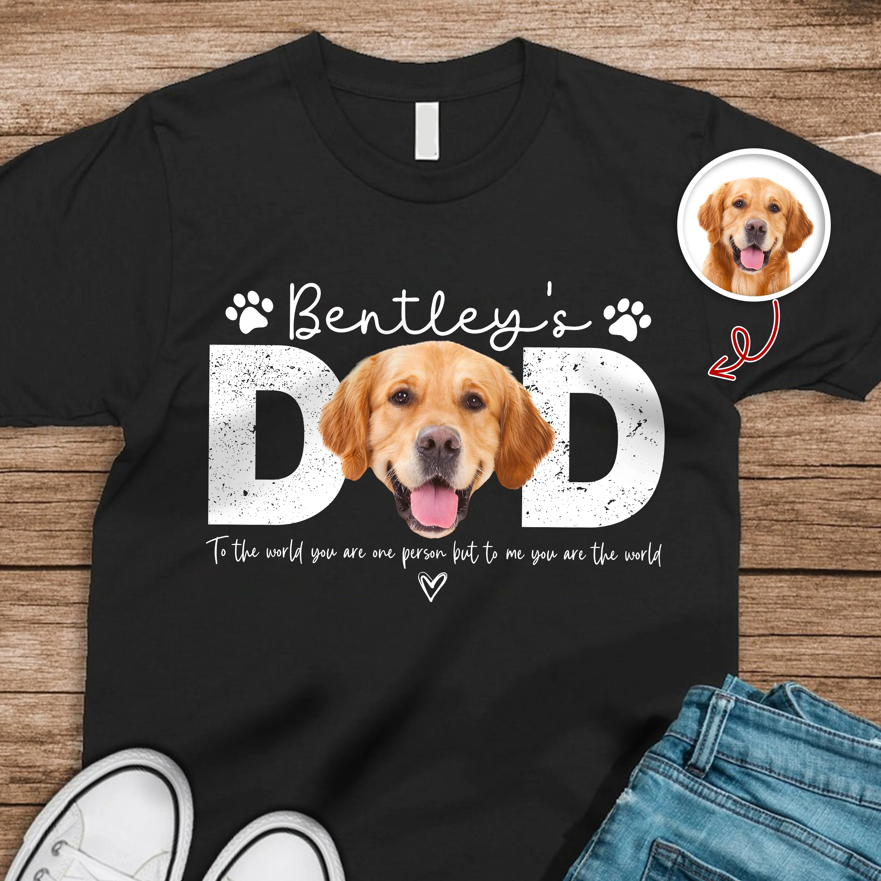 Custom Photo Dog Dad Dark Shirt Fathers Day Gift For Dog Cat Owner HA75 921376 - Image 3
