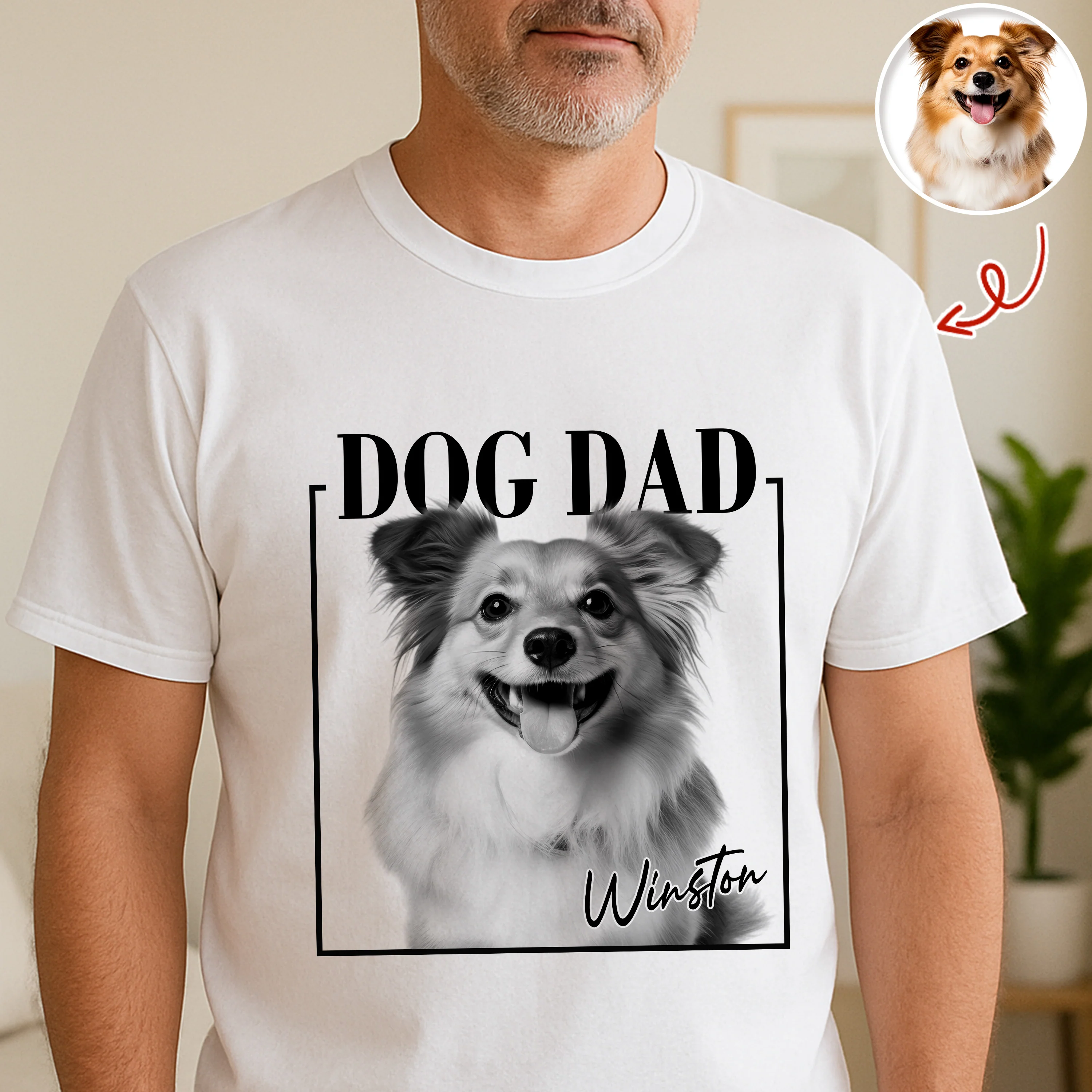 Custom Photo Dog Dad, Dog Mom White Shirt TH10 898751 - Image 4
