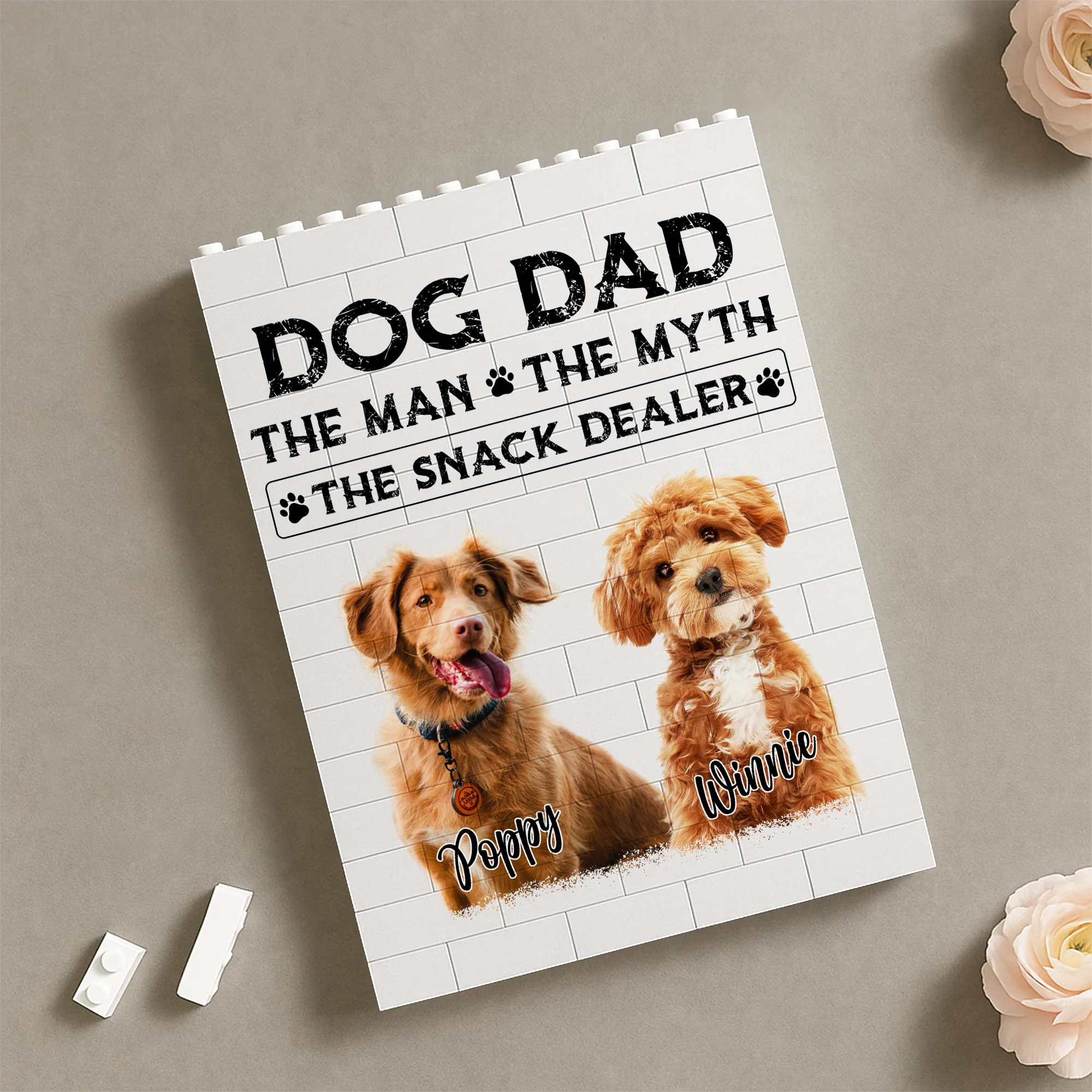 Custom Photo Dog Dad The Man The Myth The Snack Dealer Building Block CH07 910796 - Image 2