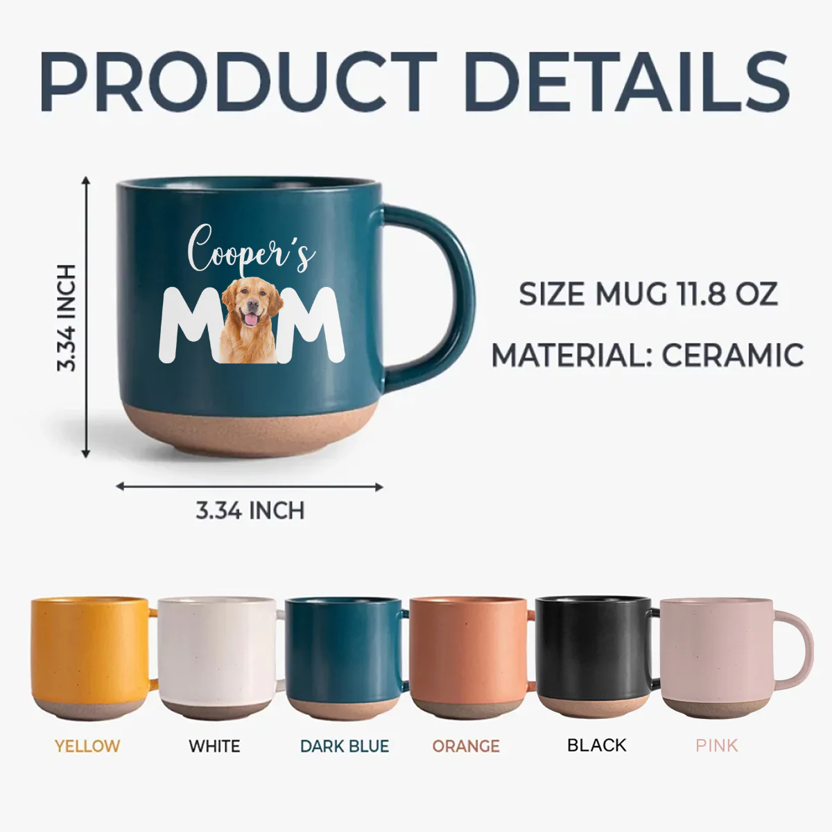 Custom Photo Dog Mom Personalized Pottery Mug CH07 899050 - Image 7
