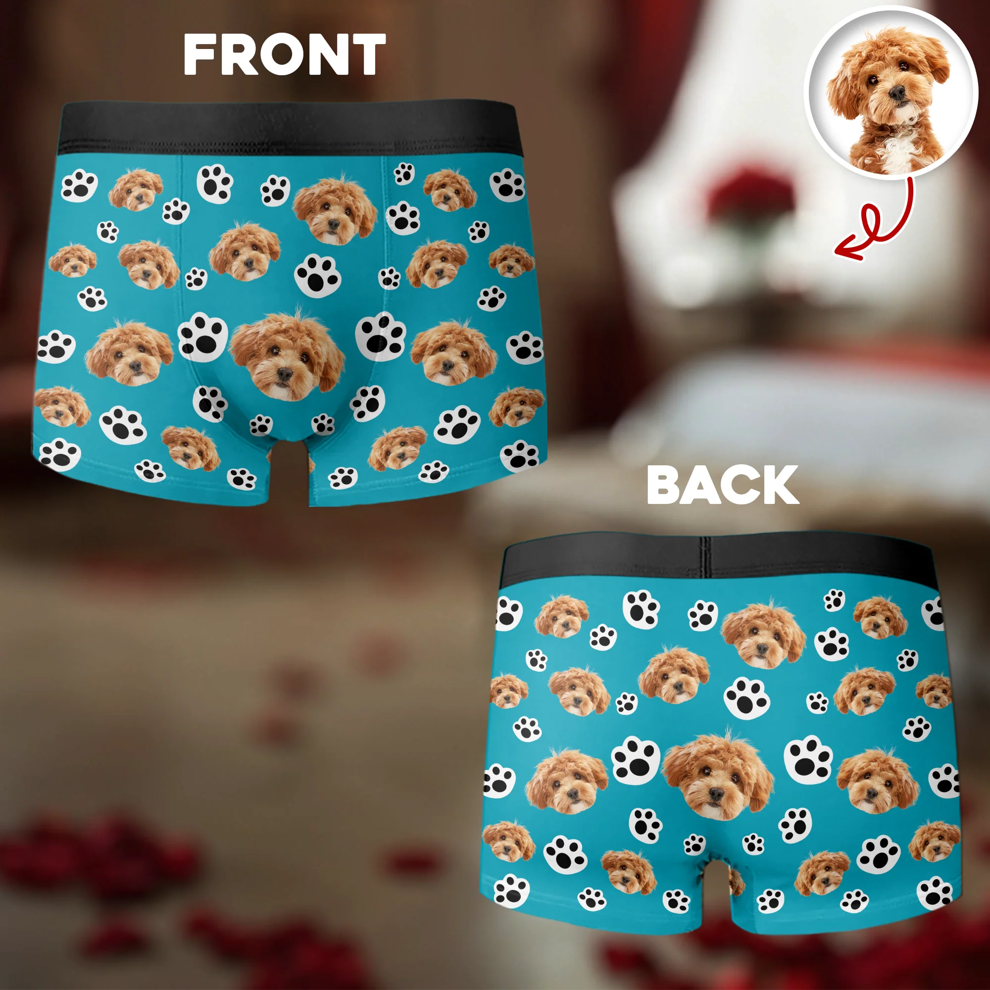 Custom Photo Dog Pet Face Men's Boxer HA75 898934 - Image 5