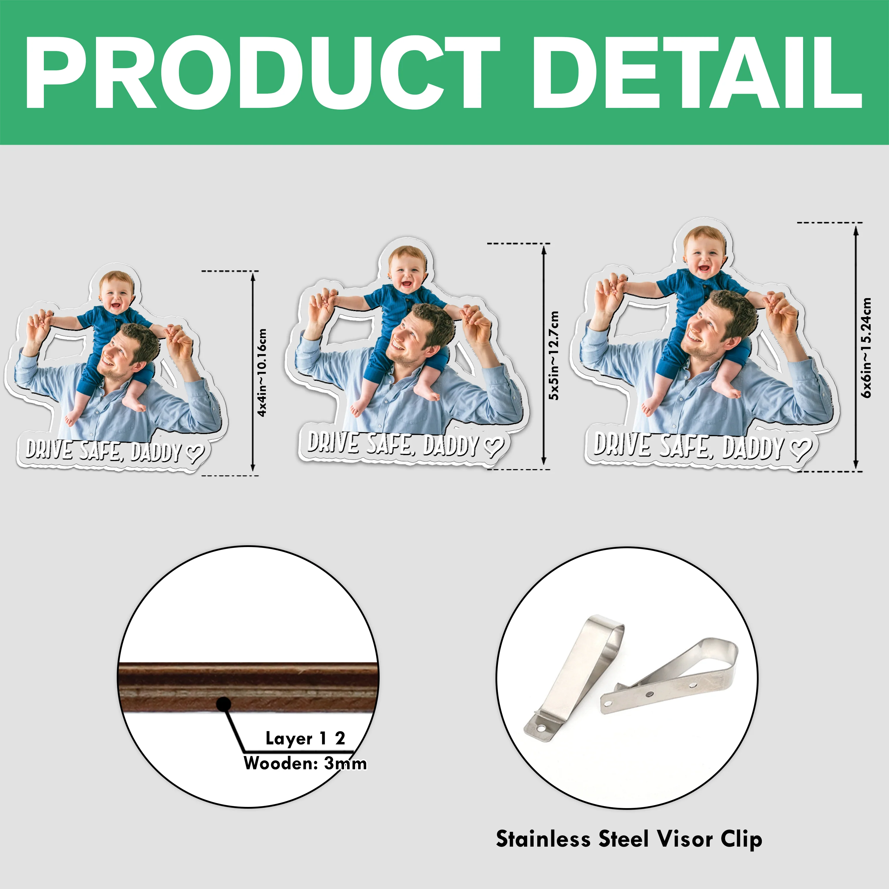 Custom Photo Drive Safe Mommy, Daddy Car Acrylic Visor Clip - Personalized Gift for Mom & Dad TH10 169507 - Image 7