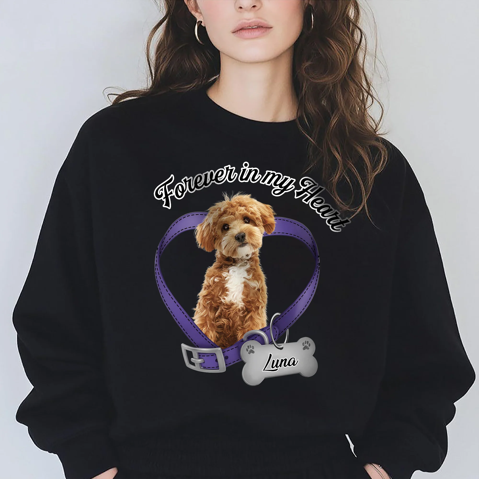 Custom Photo Forever In My Heart Dog Memorial Dark Shirt CH07 910812 - Image 3
