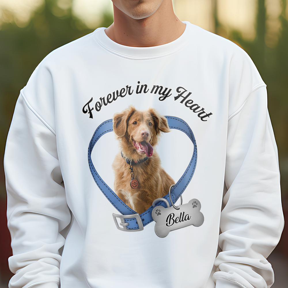 Custom Photo Forever In My Heart Dog Memorial White Shirt CH07 910810 - Image 2