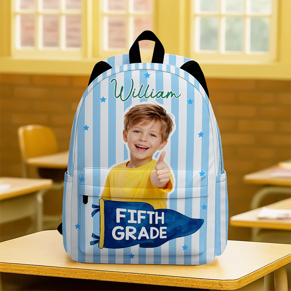 Custom Photo Grade Pennant Spirit Backpack - Personalized Gift For Back To School HO82 902830 - Image 4
