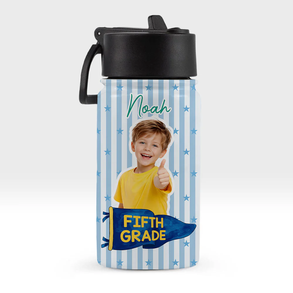 Custom Photo Grade Pennant Spirit Kid Water Bottle - Gift for Kids, Back to School HO82 902922 - Image 5