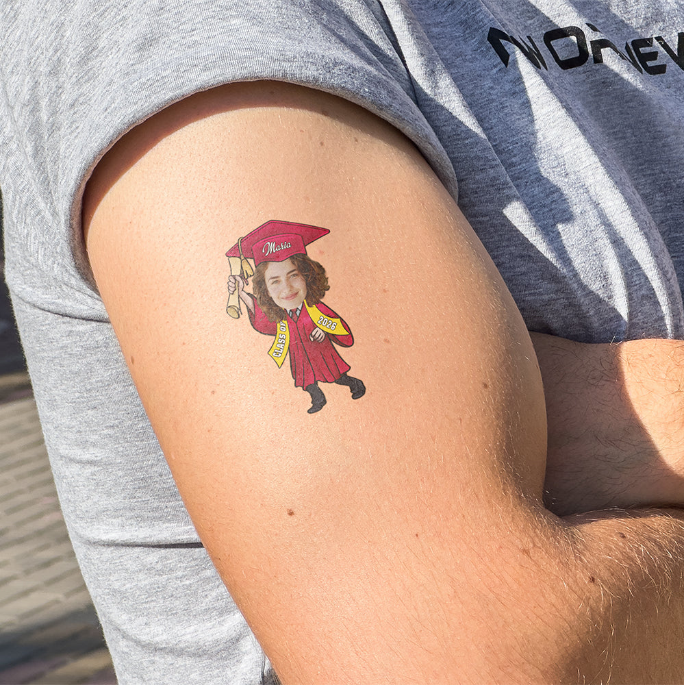 Custom Photo Graduate Personalized Temporary Tattoos Graduation Day Party Decor HO82 901466 - Image 2