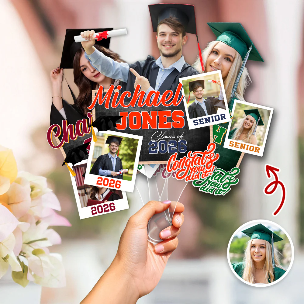 Custom Photo Graduation Class of 2026 Face Fan, Personalized Senior Congrats Grad Gift LM32 899437 - Image 4