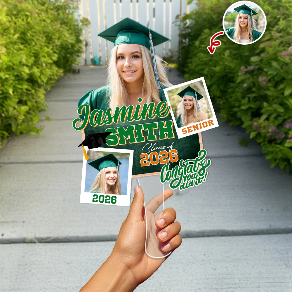 Custom Photo Graduation Class of 2026 Face Fan, Personalized Senior Congrats Grad Gift LM32 899437 - Image 6