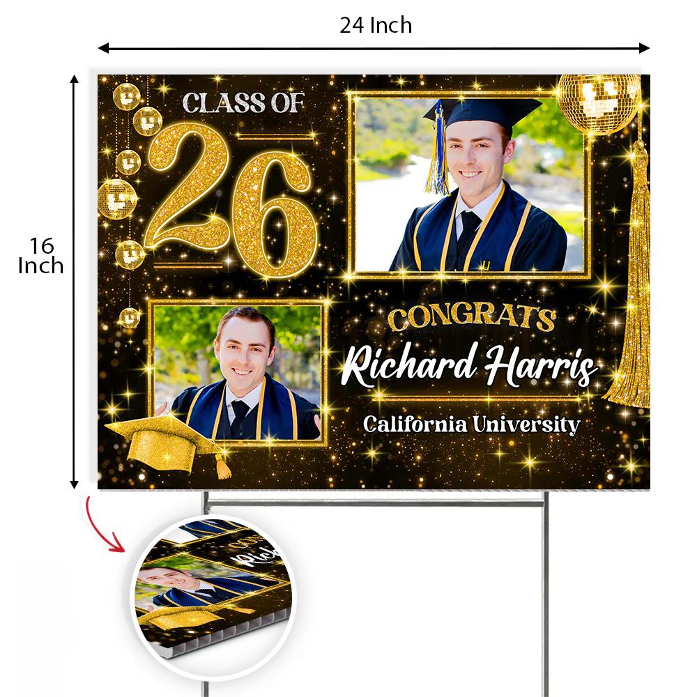 Custom Photo Graduation Class of 2026 Yard Sign Personalized Party Decor HO82 901716 - Image 2