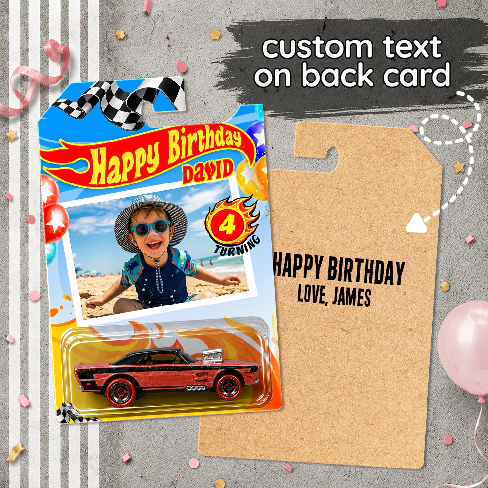 Custom Photo Happy Birthday Wheels Toy Car - Personalized Birthday Gift HA75 921536 - Image 3