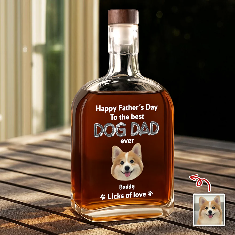 Custom Photo Happy Father's Day To The Best Dog Dad Ever Whiskey Bottle HA75 921390 - Image 5