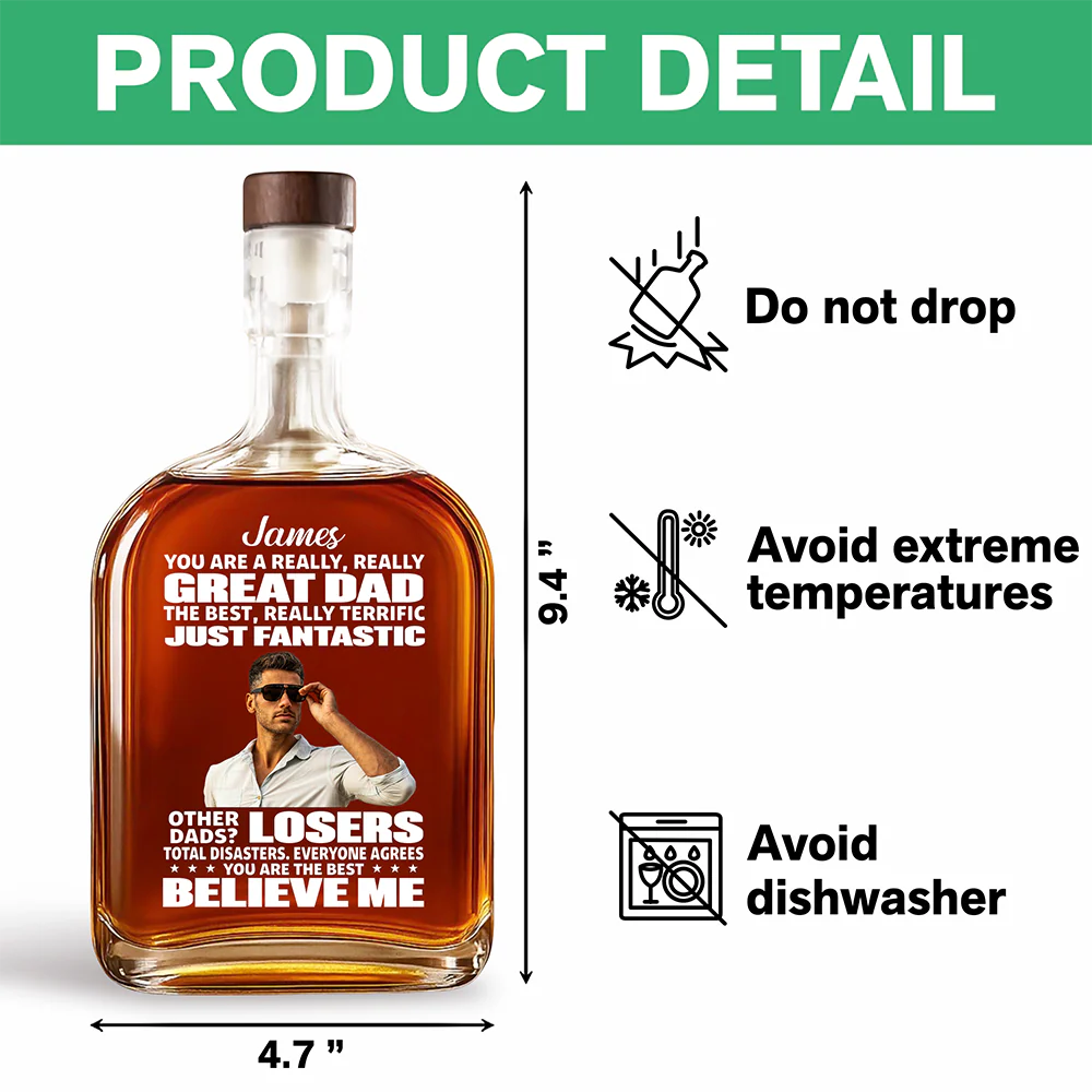 Custom Photo Happy Father's Day To The Best Dog Dad Ever Whiskey Bottle HA75 921390 - Image 7
