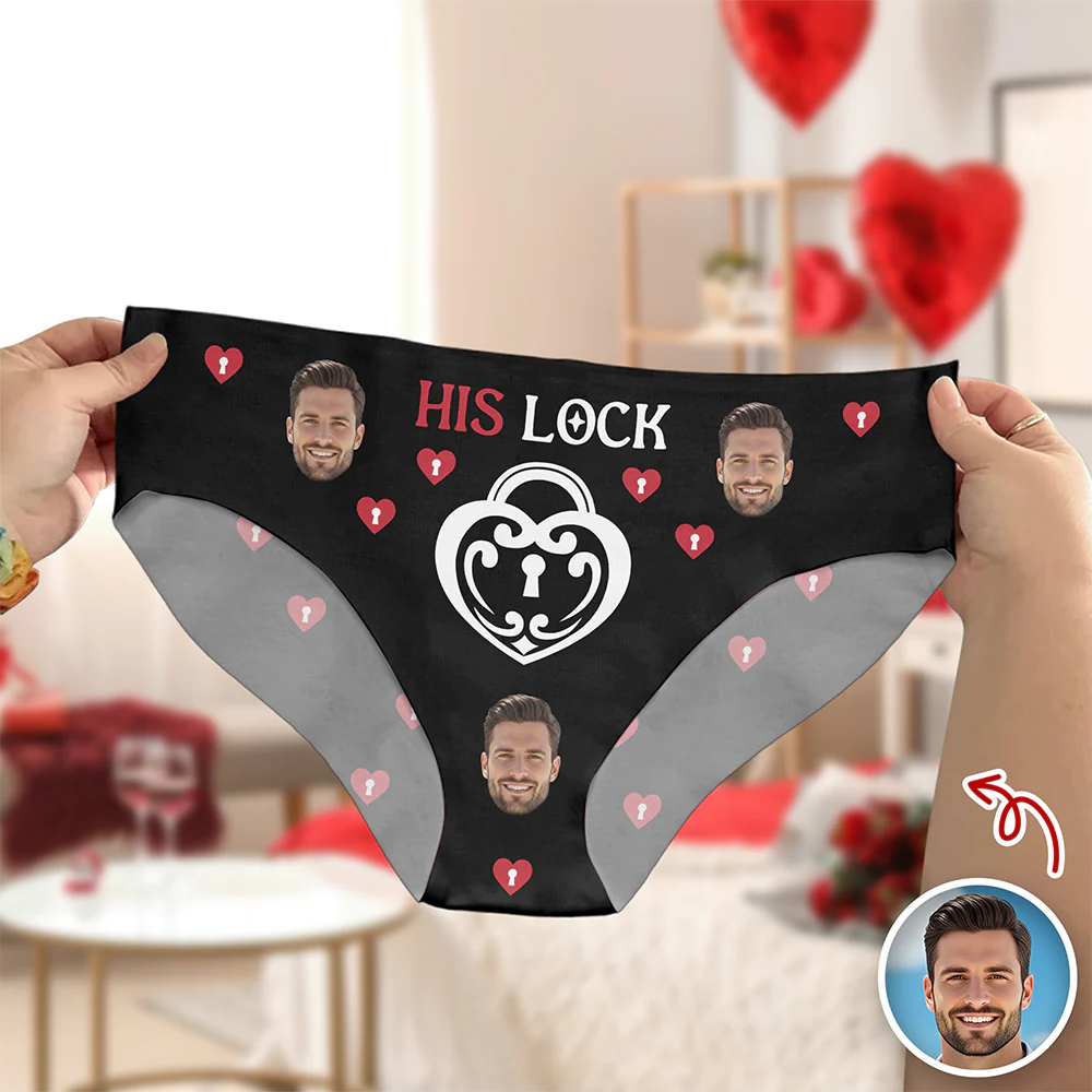 Custom Photo His Lock Underwear, Valentine's Day Birthday Gift for Her HA75 898750 - Image 3