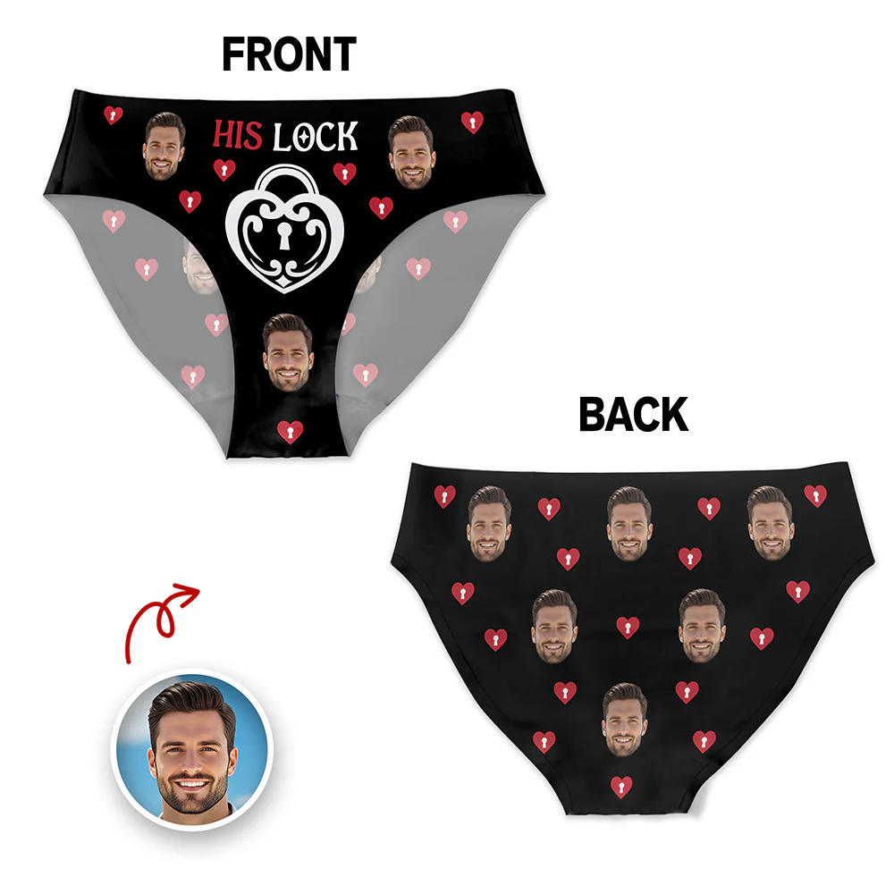 Custom Photo His Lock Underwear, Valentine's Day Birthday Gift for Her HA75 898750 - Image 6