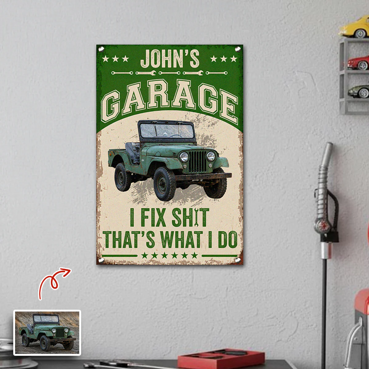 Custom Photo I Fix Sh!t That's What I Do Metal Sign - Funny Mechanic Gift TH10 170489 - Image 3
