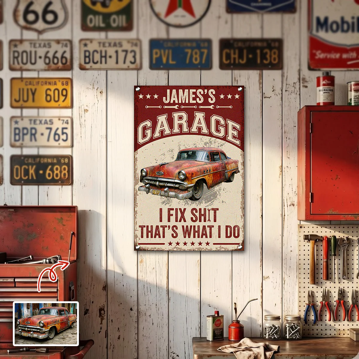Custom Photo I Fix Sh!t That's What I Do Metal Sign - Funny Mechanic Gift TH10 170489 - Image 4