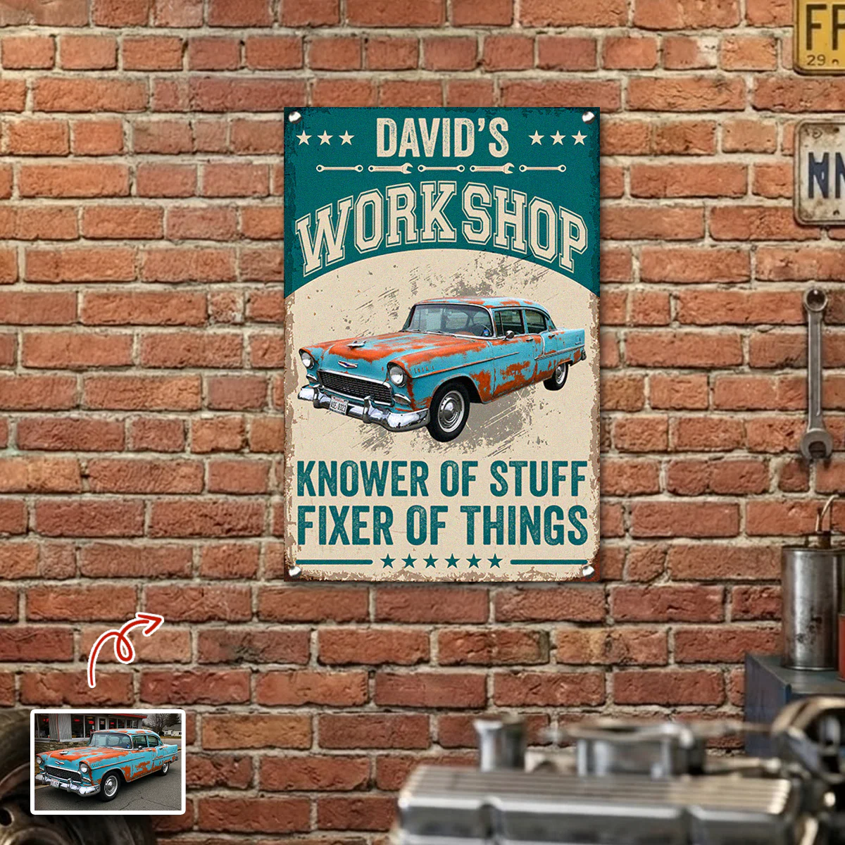 Custom Photo I Fix Sh!t That's What I Do Metal Sign - Funny Mechanic Gift TH10 170489 - Image 5