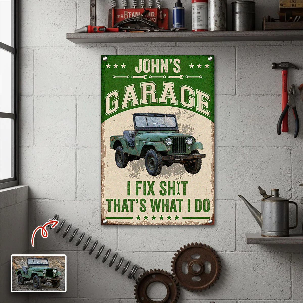Custom Photo I Fix Sh!t That's What I Do Metal Sign - Funny Mechanic Gift TH10 170489 - Image 6