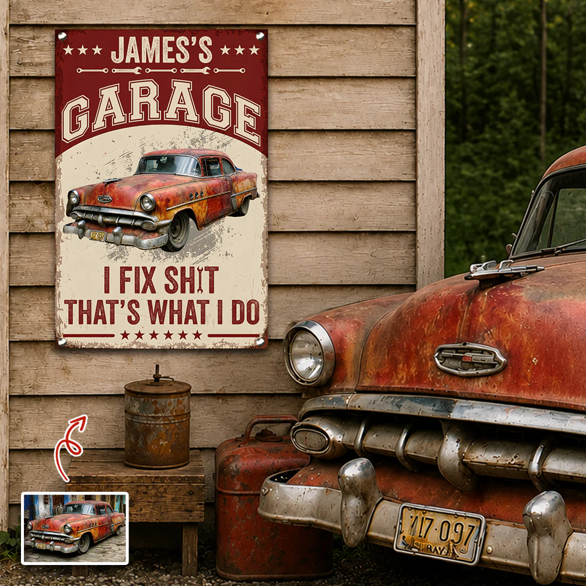 Custom Photo I Fix Sh!t That's What I Do Metal Sign - Funny Mechanic Gift TH10 170489 - Image 7