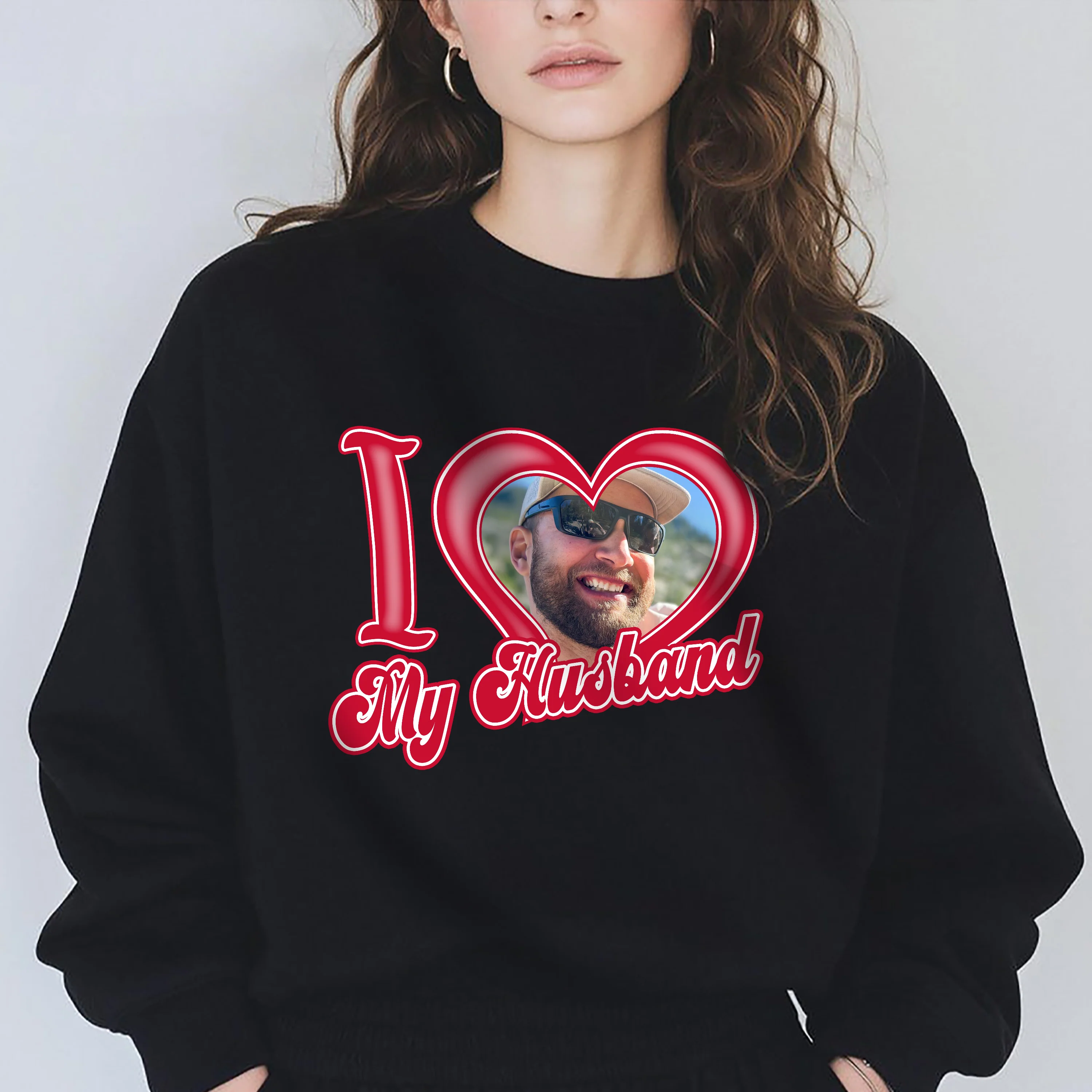 Custom Photo I Love My Girlfriend, Boyfriend, Wife, Husband Dark Shirt Ha75 920104 - Image 2