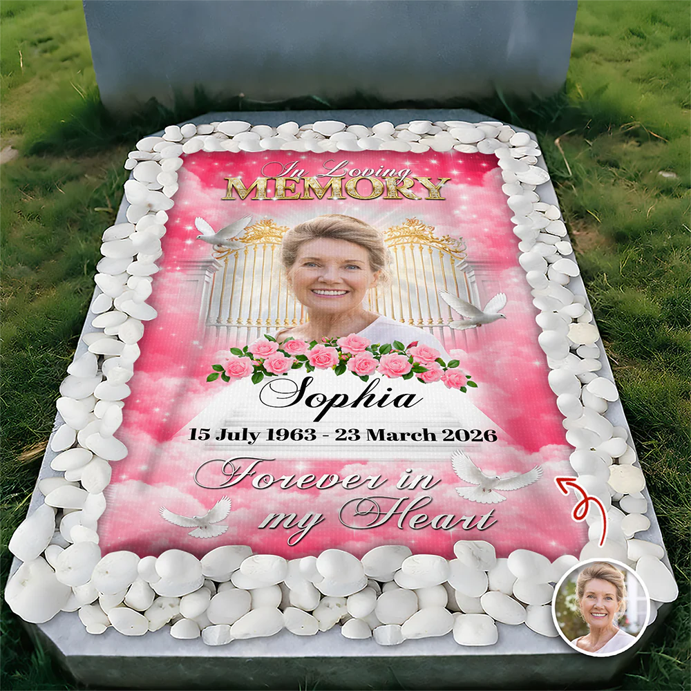 Custom Photo In Loving Memory Memorial Grave Blanket – Personalized Sympathy Gift CH07 910672 - Image 3