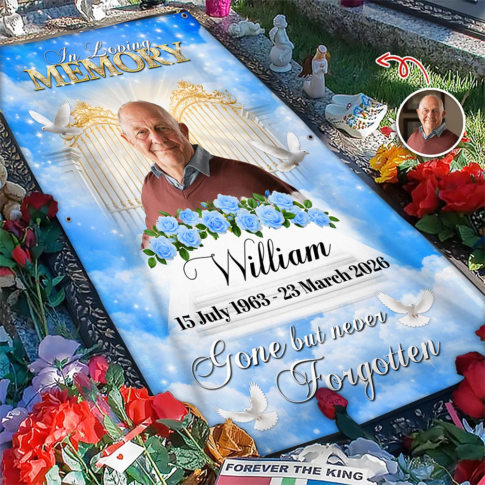 Custom Photo In Loving Memory Memorial Grave Blanket – Personalized Sympathy Gift CH07 910672 - Image 7