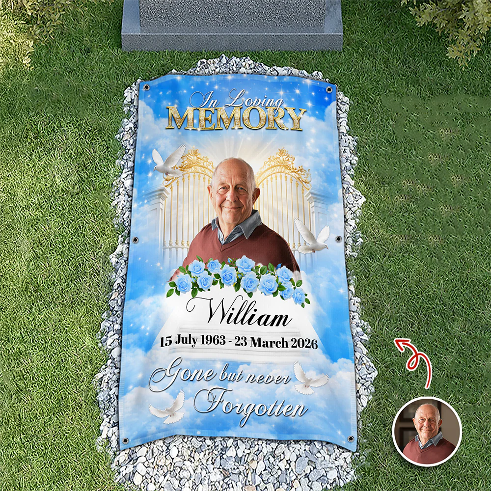 Custom Photo In Loving Memory Memorial Grave Blanket – Personalized Sympathy Gift CH07 910672 - Image 8