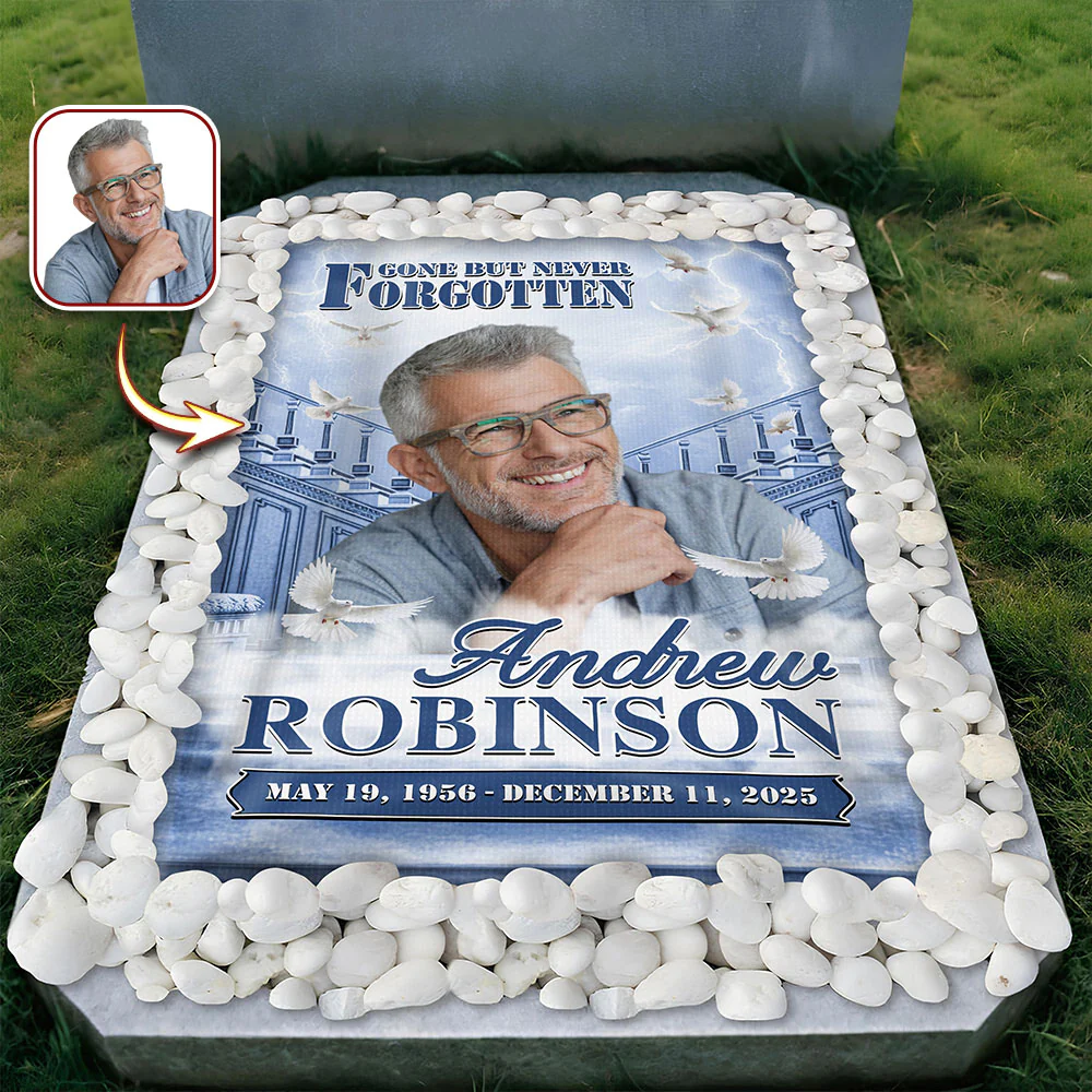 Custom Photo Forever In Our Hearts Memorial Grave Blanket LM32 897517 - Image 6